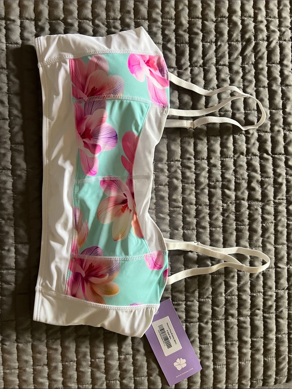 Hapari White Bandeau-Style Swim Top